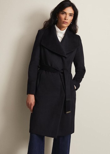 Phase Eight Nicci Wool Smart Coats Navy Australia | OZ5326419